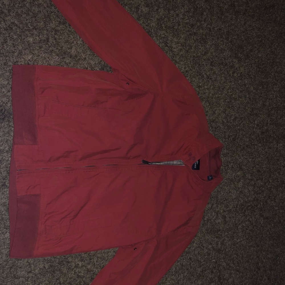 Red bomber jacket